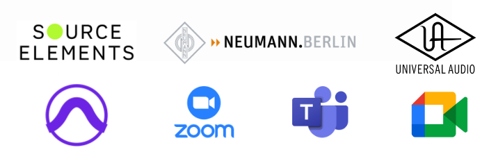 Logos Source Elements Neumann.Berlin Universal Audio Zoom Microsoft Teams Google Meet